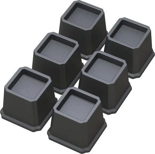 Vista 28 de Elevadores de Cama de 2 Pulgadas Resistentes Elevadores de Cama, Juego de 6 Eleva Hasta 2000 Libras Elevador de Muebles para Sofá y Mesa, Negro