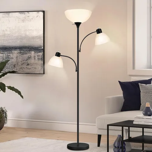 Vista 10 de Luvkczc Lámpara de pie de 72 pulgadas con mesa, luces de lectura ajustables, lámparas de pie modernas para sala de estar, dormitorio, oficina, Marrón