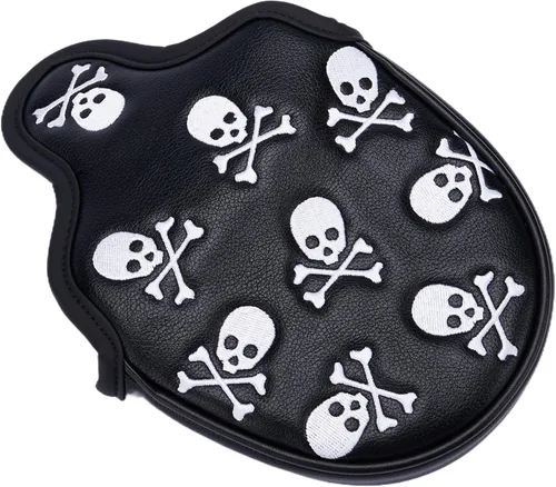 Vista 7 de Golf Club Skull Skeleton Mallet Putter Cover Magnetic Closure PU Leather Headcover