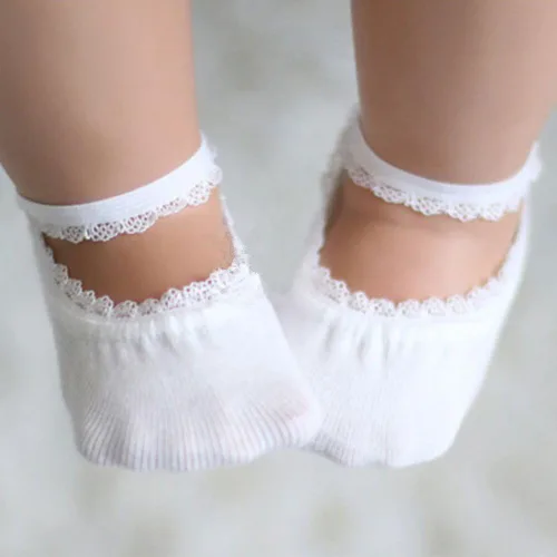 Vista 5 de Calcetines de encaje antideslizantes para bebés recién nacidos, calcetines antideslizantes de princesa Mary Jane, 0-3T, 5