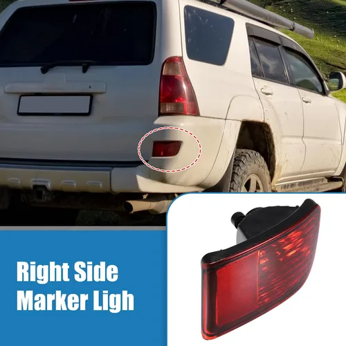 Vista 3 de uxcell Lámpara de luz reflectora de parachoques lateral trasero derecho para Toyota 4Runner 2003-2005 rojo