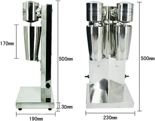 Vista 5 de Batidora eléctrica de acero inoxidable de doble cabezal para batidos, licuadora de 110 V para el hogar, batidora de helado suave para el hogar