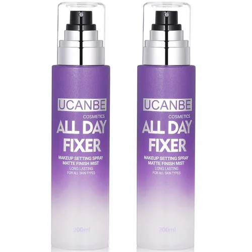 Vista 8 de UCANBE Spray fijador de maquillaje, acabado húmedo de larga duración, maquillaje en aerosol hidratante, bruma facial de secado rápido para brillo