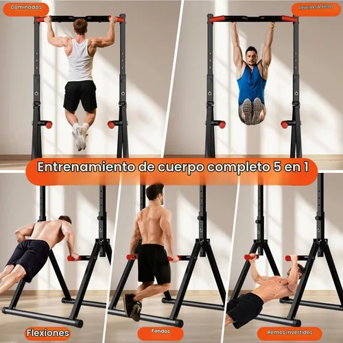 Vista 6 de DOBESTS Power Tower Pull Up Bar Free Standing, Foldable Pull Up Station