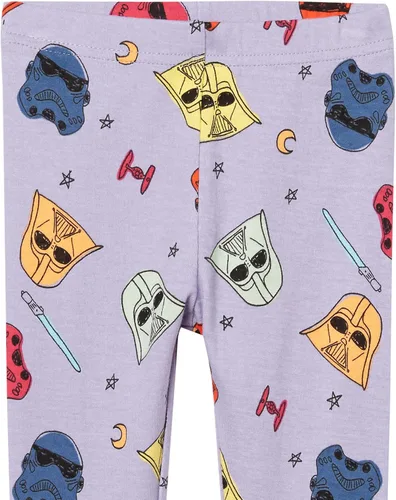 Vista 3 de Tienda Essentials Disney Marvel Star Wars Pijama de algodón ajustada para niñas y niños pequeños, paquete de 3