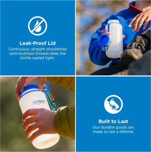 Vista 2 de Nalgene HDPE Botella de agua de boca ancha sin BPA, 30 onzas