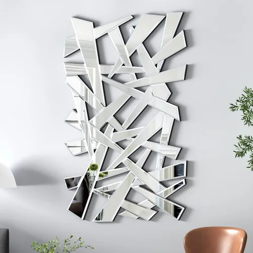 Vista 7 de KOHROS Espejo de pared veneciano decorativo de 40 x 28 pulgadas, rectangular, sin marco, con borde biselado, para entrada, baño, sala de estar