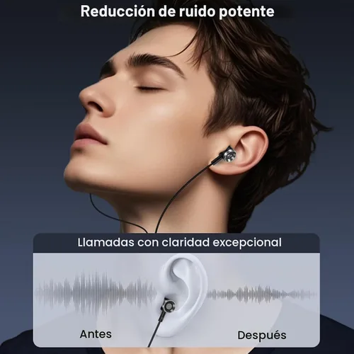Vista 5 de Auriculares con cable USB C para Samsung Galaxy Negro
