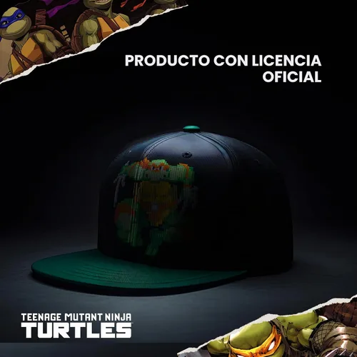 Vista 7 de Concept One Unisex Adult Teenage Mutant Ninja Turtles Baseball Cap, TMNT Adult Skater Snapback Baseball Hat with Flat Brim Negro