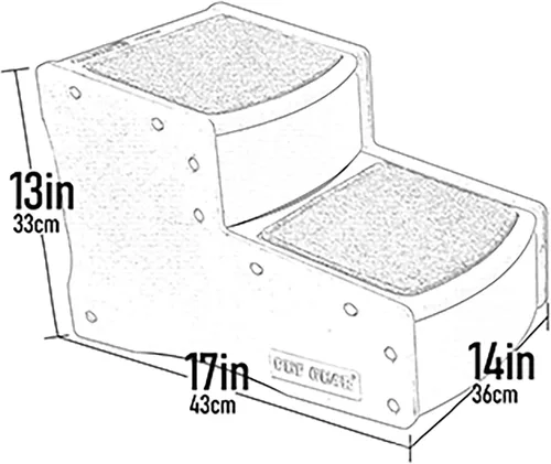 Vista 2 de Pet Gear Easy Step II Pet Stairs, Almond, 2 Step For Cats/Dogs up to 75 Pounds, Portable, Removable Washable Carpet Tread, No Tools Required