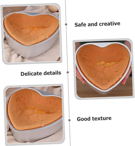 Vista 8 de TIDTALEO Molde de pastel de corazón Molde de aluminio para tartas Decoración de corazón Moldes de chocolate Fondant Microondas Placa para hornear