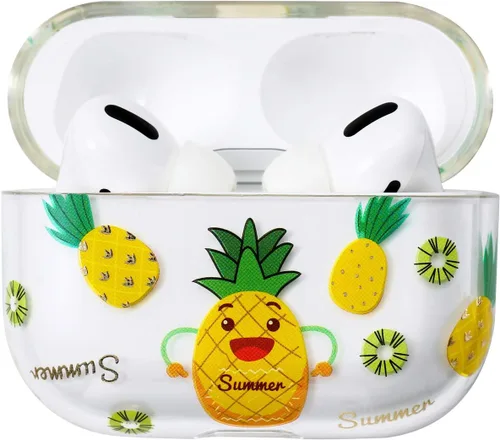 Vista 13 de AKABEILA Funda compatible con Apple Airpods Pro para mujer, transparente con diseños, policarbonato duro, a prueba de golpes [LED frontal visible]