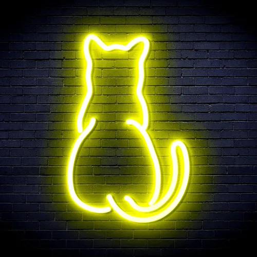 Vista 10 de AdvPro Gato gatito trasero mascota Flex silicona LED neón signo - azul - st16s32-fnu0023-b