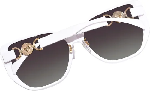 Vista 6 de Versace VE4449D 31411 - Gafas de sol para mujer, color blancogris, forma cuadrada, 2.283 in, Blanco