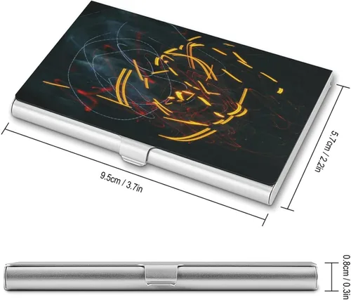 Vista 3 de FGHJ Tarjetero personalizado para tarjetas de visita personalizadas, diseño de tu propio texto, foto, logotipo, ultrafino, portatarjetas de metal