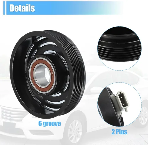 Vista 4 de uxcell juego de embrague para compresor de aire acondicionado reemplazable para reparación de embrague de Ford F-150 1997-2006