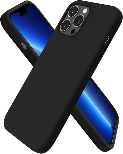 Vista 12 de ORNARTO Funda compatible con iPhone 13 Pro Max de 6.7 pulgadas, silicona líquida delgada de 3 capas cubierta completa de gel suave funda de 6.7 Tiza