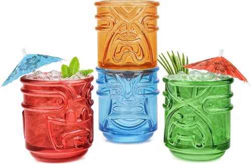 Vista 9 de Final Touch Tiki - Vasos de cóctel, transparentes, juego de 4, 12 oz