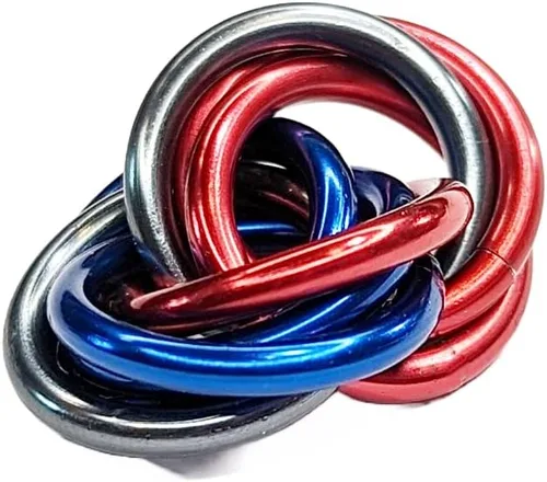 Vista 21 de Bola Fidget Möbii (MultiColor): Herramienta de juguete silenciosa para aliviar el estrés, ansiedad y estimular el ADHD para el hogar, viajes Cromo