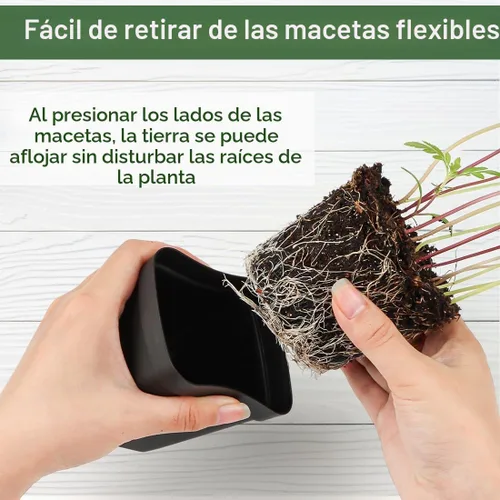 Vista 3 de 60 piezas de macetas de vivero de 6,9 cm, macetas de plástico para inicio de semillas con agujeros de drenaje, macetas de plántulas resistentes