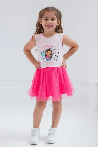 Vista 4 de DREAMWORKS GABBY'S DOLLHOUSE Cakey Cat Gabby Kitty Fairy Pandy Paws Mercat - Vestido de tul para niñas pequeñas y grandes