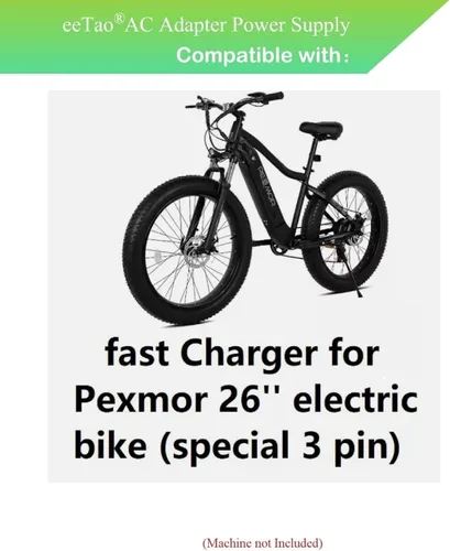 Vista 2 de Cargador de repuesto de 3 clavijas de 54.6 V compatible con Pexmor 26" eléctrico de 48 V de iones de litio cable de alimentación