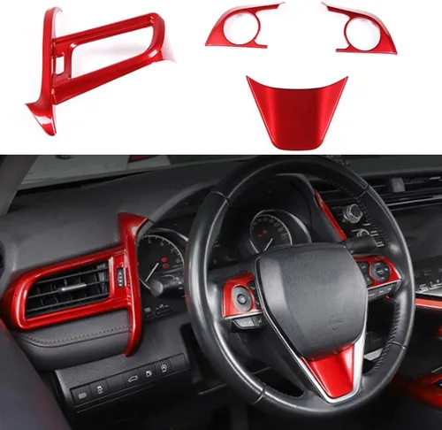 Vista 17 de Panel de control de la manija de cambio, 1 unidad, decoración interior del automóvil, accesorios para interiores de automóviles, accesorios para Rojo