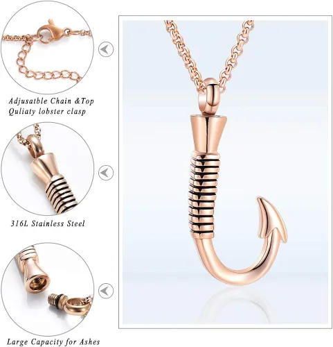 Vista 3 de Hearbeingt Joyería de cremación para cenizas collar conmemorativo hecho con acero inoxidable colgante de recuerdo para hombres y mujeres