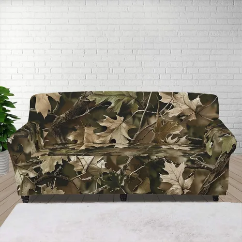 Vista 158 de ZOUTAIRONG Fundas elásticas para sofá con estampado de ramas de camuflaje 3D para sofá, funda para muebles de un solo cojín, decoración del hogar u