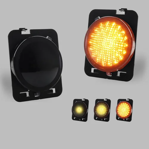 Vista 9 de Luces LED secuenciales de marcador lateral para guardabarros delanteros para J-e-e-p Wrangler JK 2007-2019, lámparas de marcador de parachoques