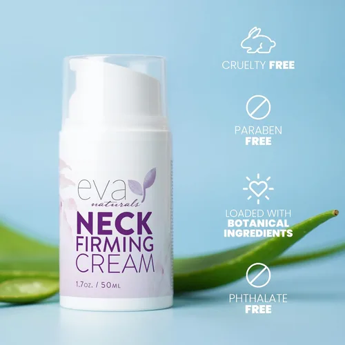 Vista 6 de Eva Naturals Crema reafirmante para el cuello para mujeres, crema de cuello para reafirmar, tensar, levantar la piel flácida, hidratante