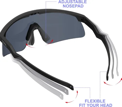 Vista 7 de Living out your qool time QOOLTIME Z87 - Gafas de sol deportivas para ciclismo, hombres, mujeres, jóvenes, pickleball para correr, béisbol