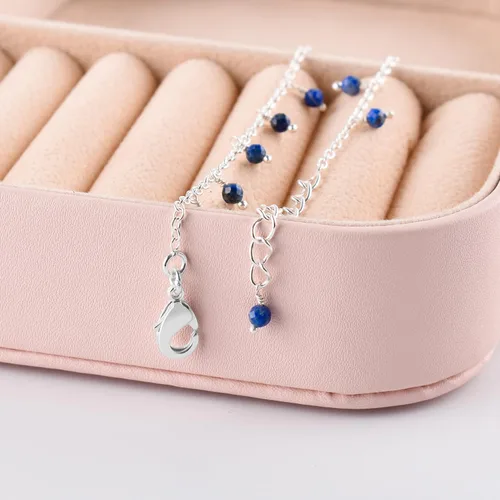 Vista 85 de Yanara Tobilleras de piedras preciosas para mujer, piedra natal natural, chapada en plata, joyería hecha a mano en 8.5 + 1.5 pulgadas, cristales
