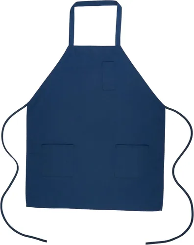 Vista 2 de Restaurantware - Delantales con peto RW, 100 delantales con 3 bolsillos, longitud media, lavable a máquina, delantales unisex de poliéster negro