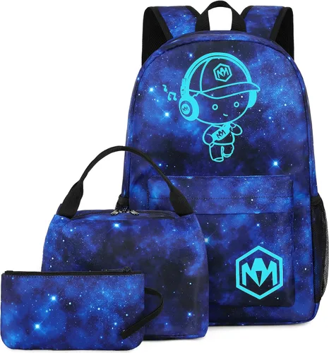Vista 7 de Bluboon Mochila escolar para niños y adolescentes, mochila de viaje para niños, bolsa de almuerzo para niños, estuche para lápices