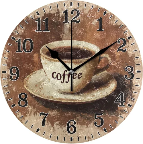 Vista 9 de JUNZAN Reloj de bañera con vino romántico espumoso y velas, reloj de pared silencioso de 10 pulgadas, pequeño reloj redondo, decoración de cocina