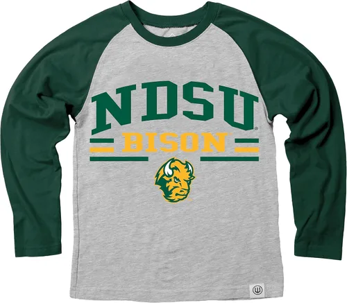 Vista 63 de Wes and Willy NCAA playera raglán de manga larga para niños