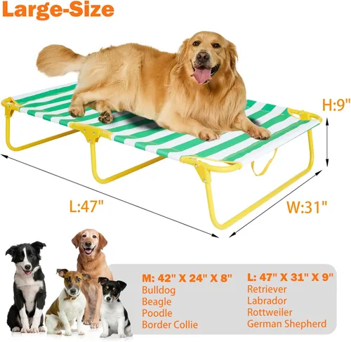 Vista 5 de everfront Cama elevada plegable para perros, cama elevada portátil para acampar, cama para perros de verano al aire libre