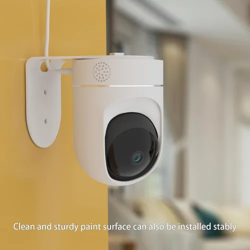 Vista 4 de Teccle Soporte de pared adhesivo para Eufy Indoor Cam E220 P24, sin taladrar sin herramientas, instalación sin daños