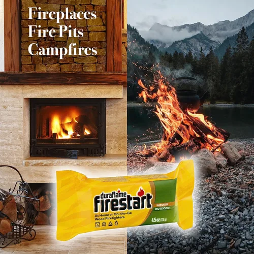 Vista 2 de Duraflame Iniciador de Fuego para Uso en Interiores y Exteriores - Troncos de Ignición Rápida para Barbacoa, Chimenea, Fogata y Campamentos