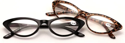 Vista 2 de V.W.E. - 2 pares de lentes de lectura vintage con diseño de ojo de gato para mujer