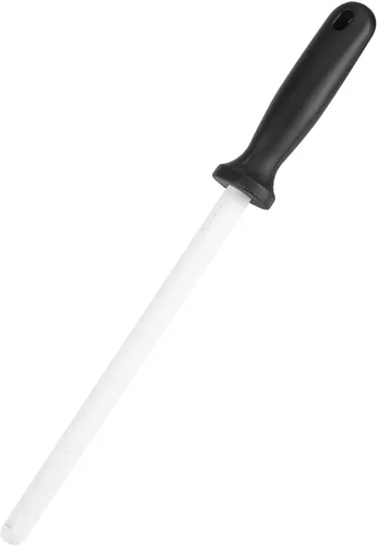 Vista 9 de Afilador de cerámica de 8 pulgadas para tijeras de cocina, herramienta eficiente de afilado grueso y fino con mango ABS