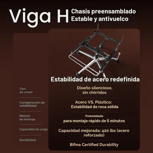 Vista 7 de OKUP M76 - Silla de oficina ejecutiva reclinable de 160° con reposapiés, silla de oficina de cuero con profundidad de asiento ajustable, cojín Crema