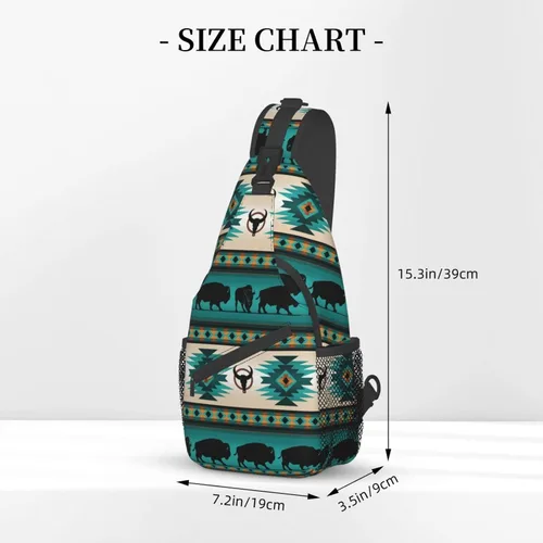 Vista 3 de MANQINF Native Casual Daypack Bag - Bolso de hombro nativo americano, bolso cruzado nativo, Nativo 01