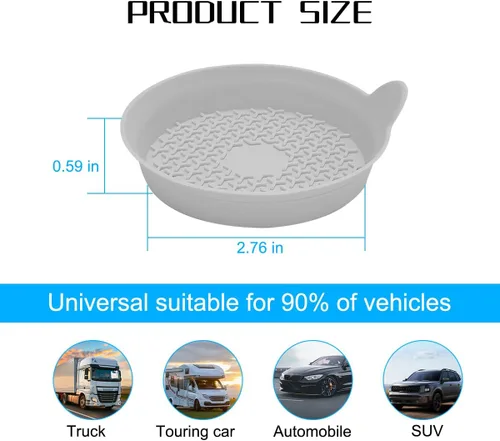 Vista 2 de Mandark Portavasos para automóvil, tapete de silicona antideslizante para aislamiento de vehículos, impermeable, a prueba de tambores, empotrado