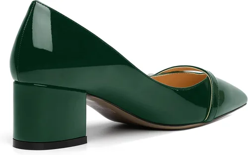 Vista 5 de ROSERWISH Vestido de fiesta para mujer, zapatos de tacón bajo grueso y puntiagudo, de 2 pulgadas