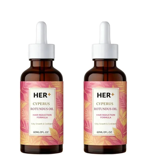 Vista 9 de Her+ Cyperus Rotundus Oil, suero de depilación de 2.0 fl oz, aceite de depilación, hidratante y calmante para una piel de aspecto suave con menta