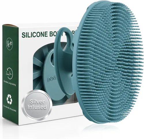 Vista 32 de INNERNEED Cepillo de ducha de silicona suave de grado alimenticio, negro+