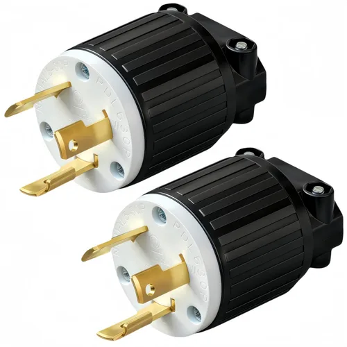 Vista 10 de Nema L5-30P - Enchufe de bloqueo para generador, bloqueo giratorio L5-30P, 30A 125V, 2 polos y 3 cables, conector de alimentación de CA montado