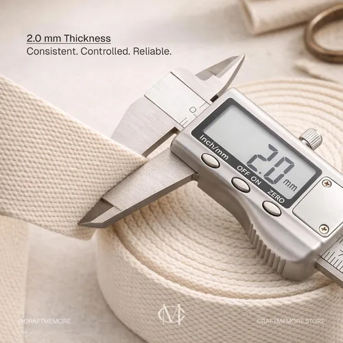 Vista 3 de CRAFTMEMORE Correa de algodón pesado, correas para artes y manualidades, correa de lujo para bolsa de alta densidad